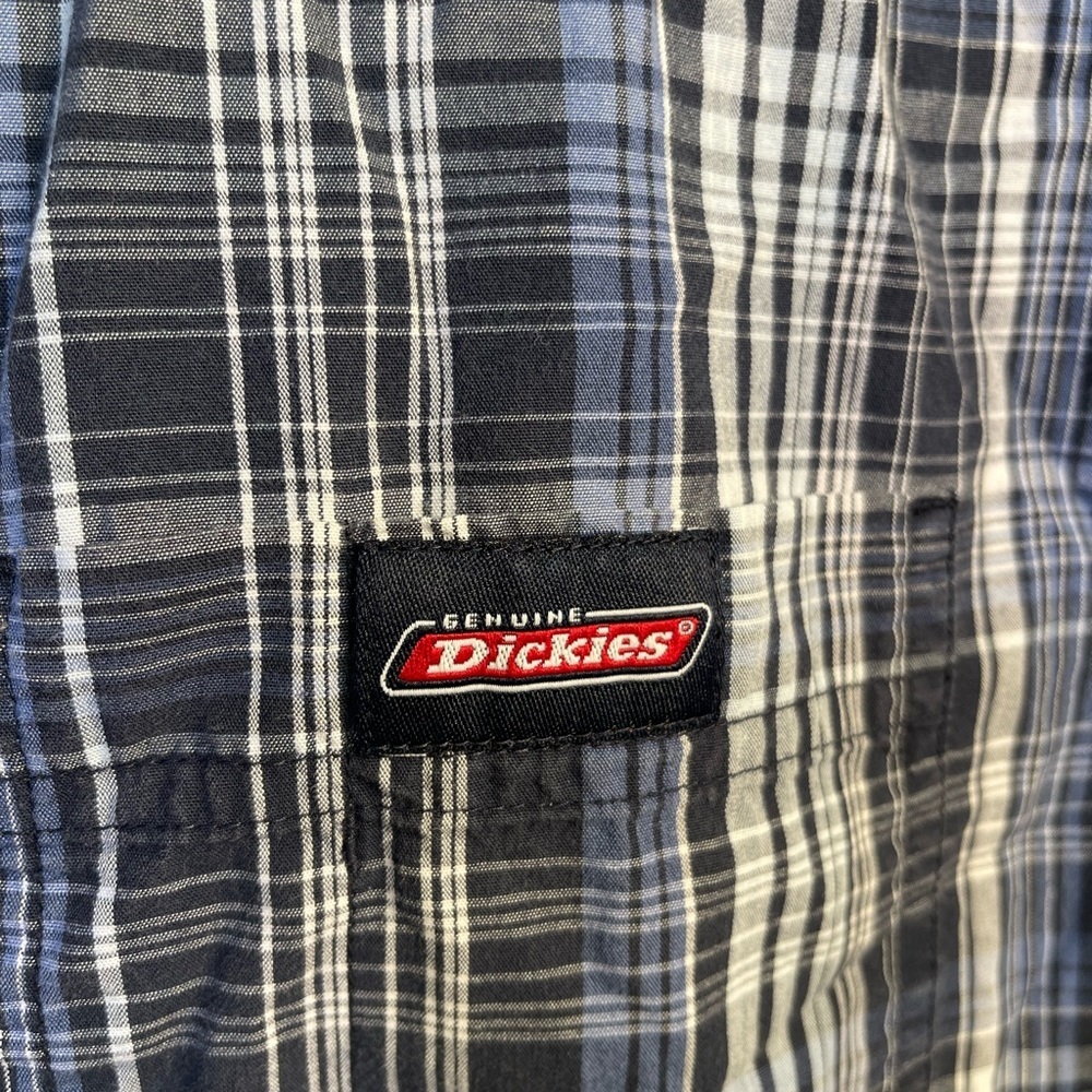 Dickies plaid short sleeve button down shirt men’s size Large - Picture 3 of 4